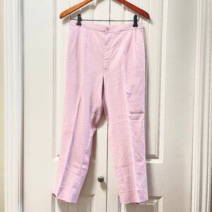 Vintage High-Waisted Zipper Button Trousers Lavender Pink